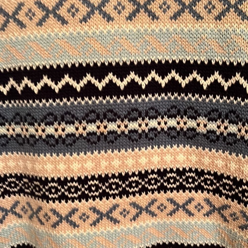 Vintage Cherokee 100% Cotton Fair Isle Zip Front Cardigan Made in Japan Size M - Picture 6 of 7